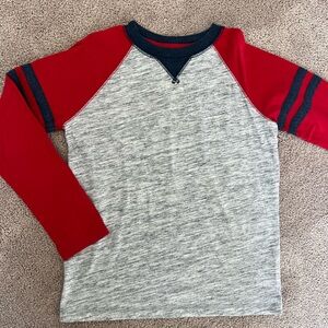 Lands’ End Boy’s Red and Gray Raglan Shirt